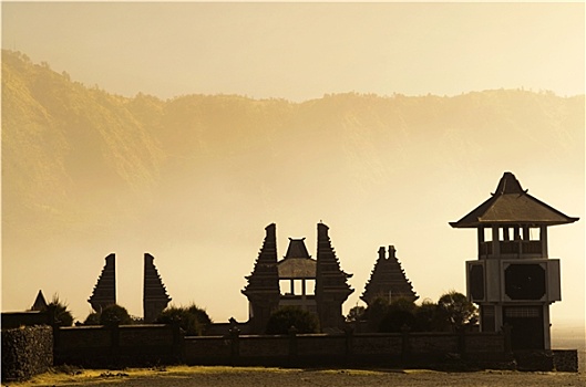 印度教,庙宇,旁侧,山,婆罗莫,印度尼西亚
