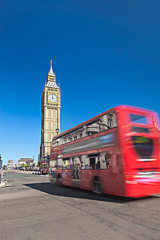 红色,双层巴士,大本钟,伦敦,英格兰,英国,欧洲