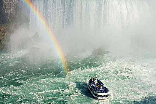 旅游,船,彩虹,尼亚加拉,瀑布,尼亚加拉瀑布,安大略省,加拿大,北美
