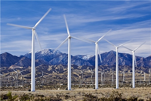 风电场,犁垄,加利福尼亚