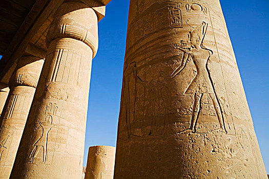 埃及,路克索神庙,装饰,柱子,多柱厅,拉美西斯二世神殿,祭庙,拉美西斯二世