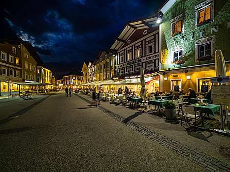 小镇,月亮湖地区,萨尔茨卡莫古特,上奥地利州,奥地利,欧洲