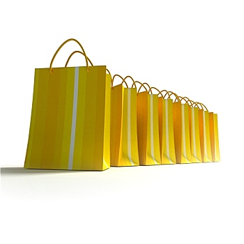 线条,黄色,条纹,购物袋