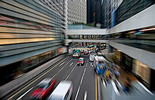 道路交通,中心,香港岛,摩天大楼,香港,亚洲