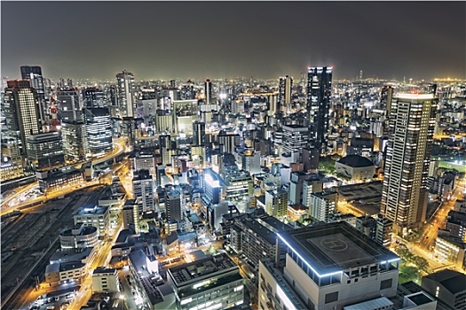 大阪,城市,夜晚