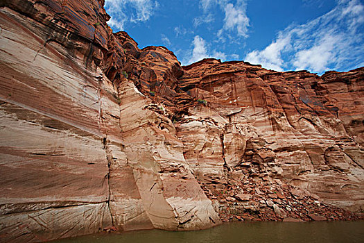 石头,墙壁,鲍威尔湖,页岩,亚利桑那,美国