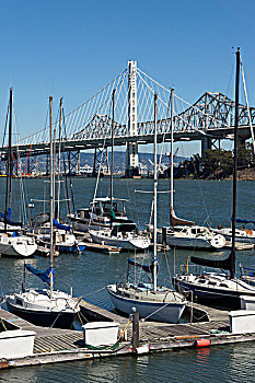 海湾大桥,新,东方,金银岛,码头,旧金山,加利福尼亚,美国