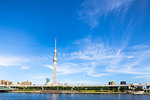 东京塔,蓝天