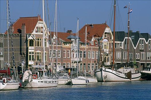 荷兰,船,房子