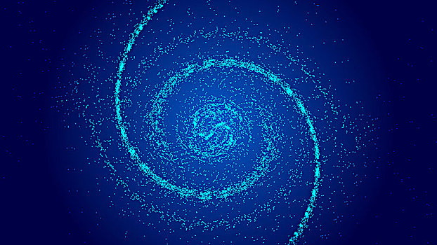 深蓝色宇宙旋涡,粒子构建网络技术大数据抽象背景