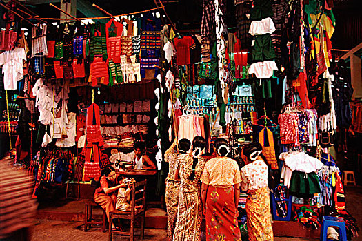 缅甸,仰光,购物者,检查,消费品