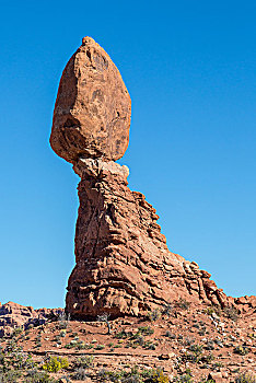 平衡石,岩石构造,拱门国家公园,犹他,美国,北美