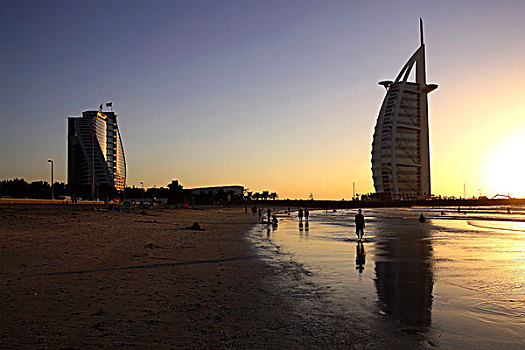 酒店,阿拉伯,日落,迪拜,阿联酋,中东