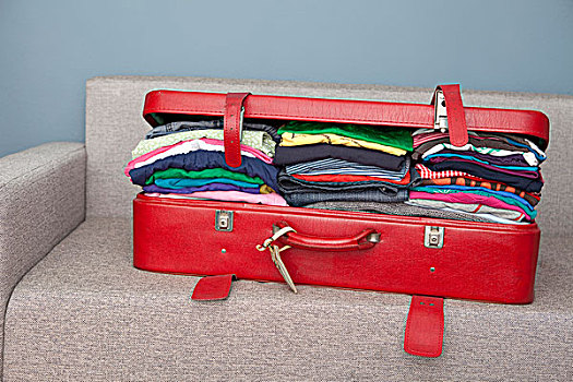红色,手提箱