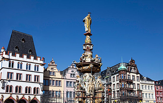 喷泉,广场,莱茵兰普法尔茨州,德国,欧洲