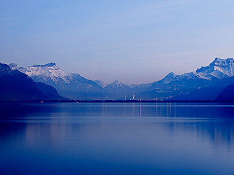 风景,莱曼,湖,瑞士