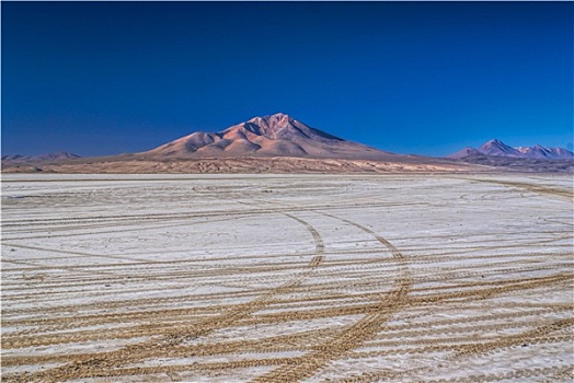 轮子,荒芜,遮盖,白色,盐,盐湖,乌尤尼盐沼,玻利维亚