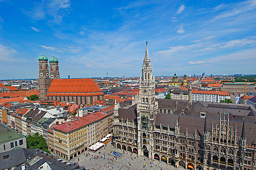 市政厅,新市政厅,玛利亚广场,慕尼黑,巴伐利亚,德国,欧洲