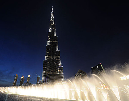 哈利法,高度,最高,塔,世界,迪拜,喷泉,户外,商场,商务,市区,阿联酋,中东,亚洲