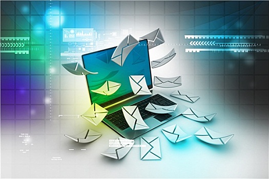 电子邮件,概念,现代,笔记本电脑,信封
