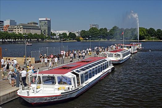 蒸汽船,码头,汉堡市,德国,欧洲