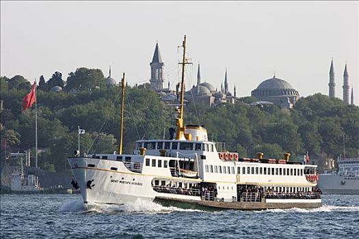 渡船,博斯普鲁斯海峡,海峡,伊斯坦布尔,土耳其