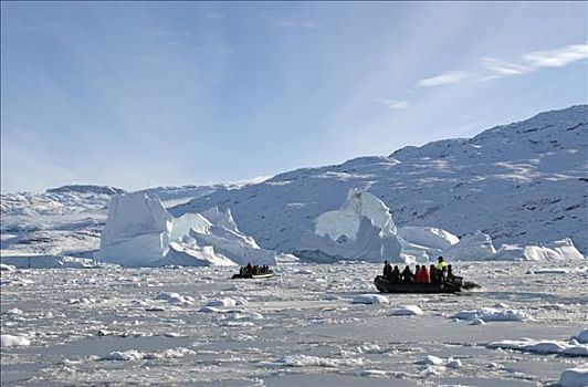 格陵兰,旅游,冰山,黄道十二宫,水,东北方,海岸