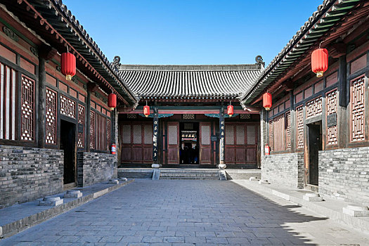 中式四合院传统古建筑,山西省平遥古城县衙