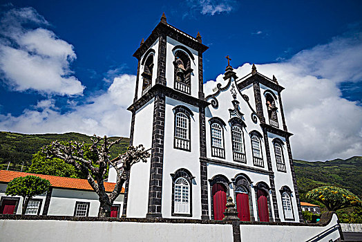 葡萄牙,亚速尔群岛,岛屿,城镇,教堂