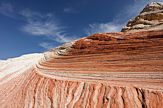 岩石构造,白色,朱红色,悬崖,国家纪念建筑,亚利桑那,美国,北美
