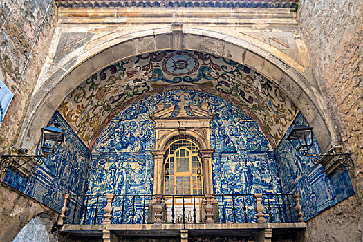 葡萄牙,奥比都斯,壁画,上光瓷砖,城门,大幅,尺寸