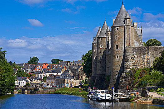 城堡,河,运河,南特,布雷斯特,莫尔比昂省,布列塔尼半岛,法国,欧洲