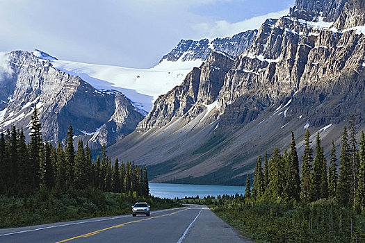 冰原大道,靠近,弓湖,班芙国家公园,艾伯塔省,加拿大