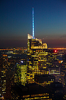 美丽诱人的美国纽约曼哈顿岛夜景