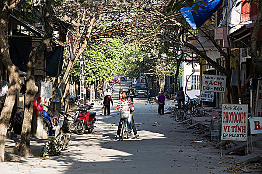 街景,干燥,下龙湾,越南,东南亚,亚洲