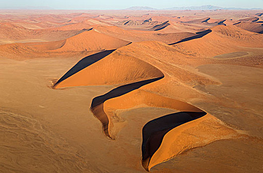 沙丘,纳米布沙漠,晚上,航拍,纳米比诺克陆夫国家公园,纳米比亚,非洲