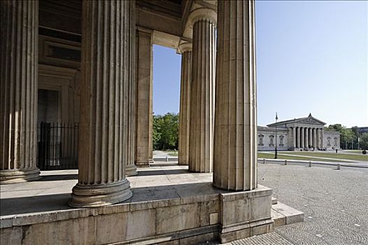 入口,博物馆,古代雕塑展览馆,慕尼黑,上巴伐利亚,德国