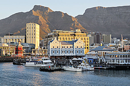 风景,码头,水岸,桌子,山,开普敦,南非,非洲