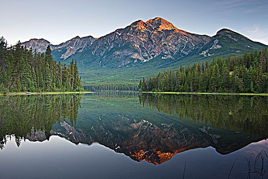 山,反射,艾伯塔省,加拿大