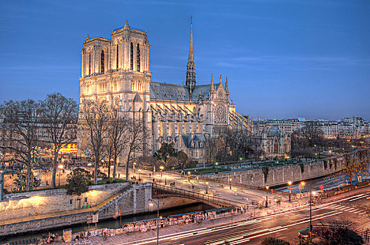 法国,法兰西岛,巴黎,大教堂,巴黎圣母院