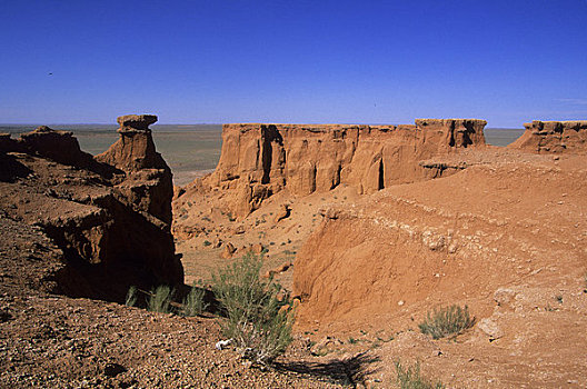蒙古,靠近,戈壁沙漠,悬崖,恐龙,化石,场所