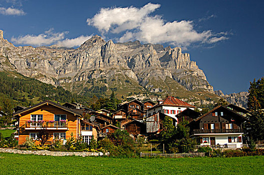 社区,靠近,正面,山,瓦莱,瑞士,欧洲