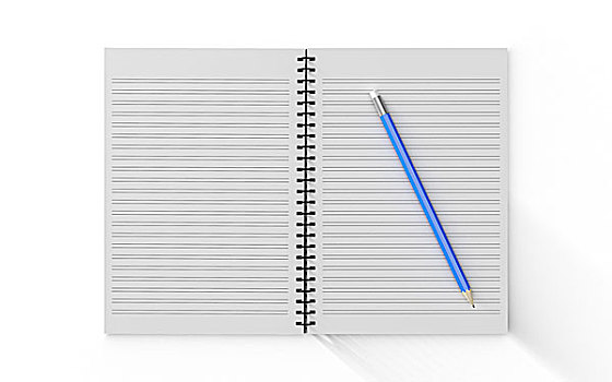 铅笔,方格,笔记本,隔绝,白色背景,背景