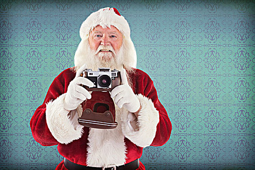 合成效果,图像,圣诞老人,拍照,房间,木地板