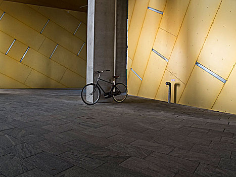 自行车,柱子,房子,哥本哈根,丹麦