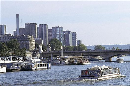 船,塞纳河,巴黎,法国,欧洲