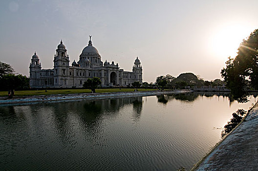 博物馆,水岸,维多利亚,纪念,加尔各答,西孟加拉,印度