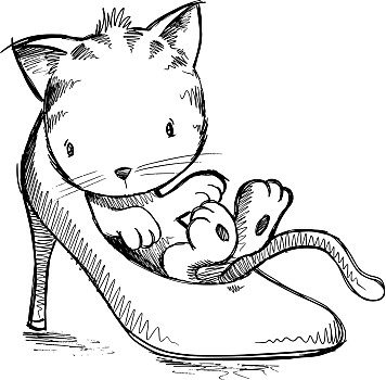 穿靴子的猫卡通简笔画图片