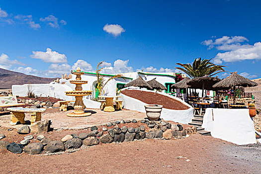 餐馆,干盐湖,兰索罗特岛,加纳利群岛
