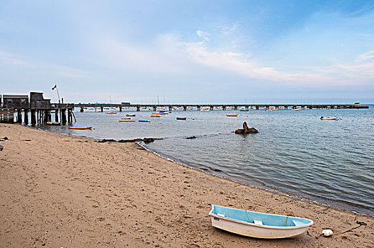 划桨船,岸边,港口,普罗文斯镇,科德角,马萨诸塞,美国